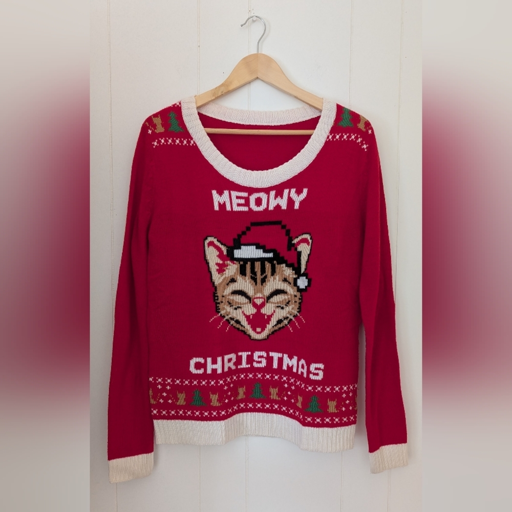 Meowy Christmas Cat Sweater